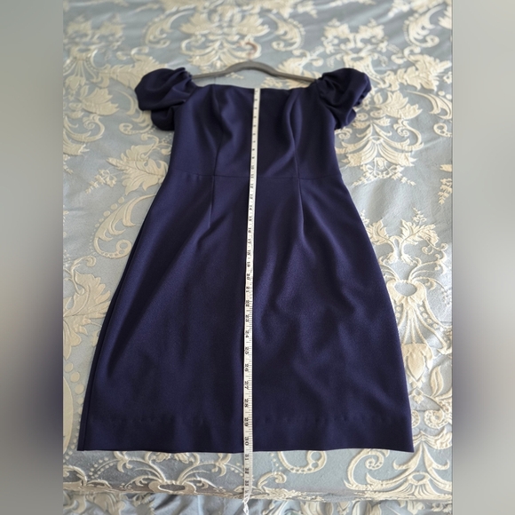 Betsy & Adam Blue Violet Puff Sleeve Mini Dress - Picture 6 of 7